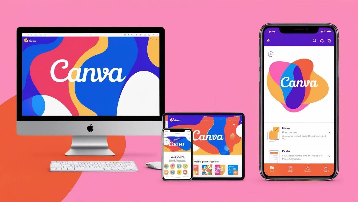 パソコンとタブレットとスマホでCanvaを利用している